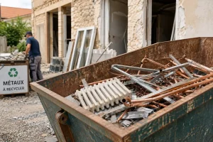 Ferraille et des métaux après des travaux de rénovation