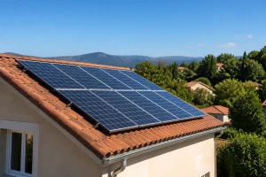 Panneau solaire bifacial toiture
