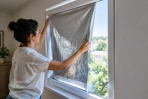 Couverture de survie sur fenêtre